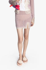 Lingerie Lace Knit Skirt - Blush - Anna Sui Sale