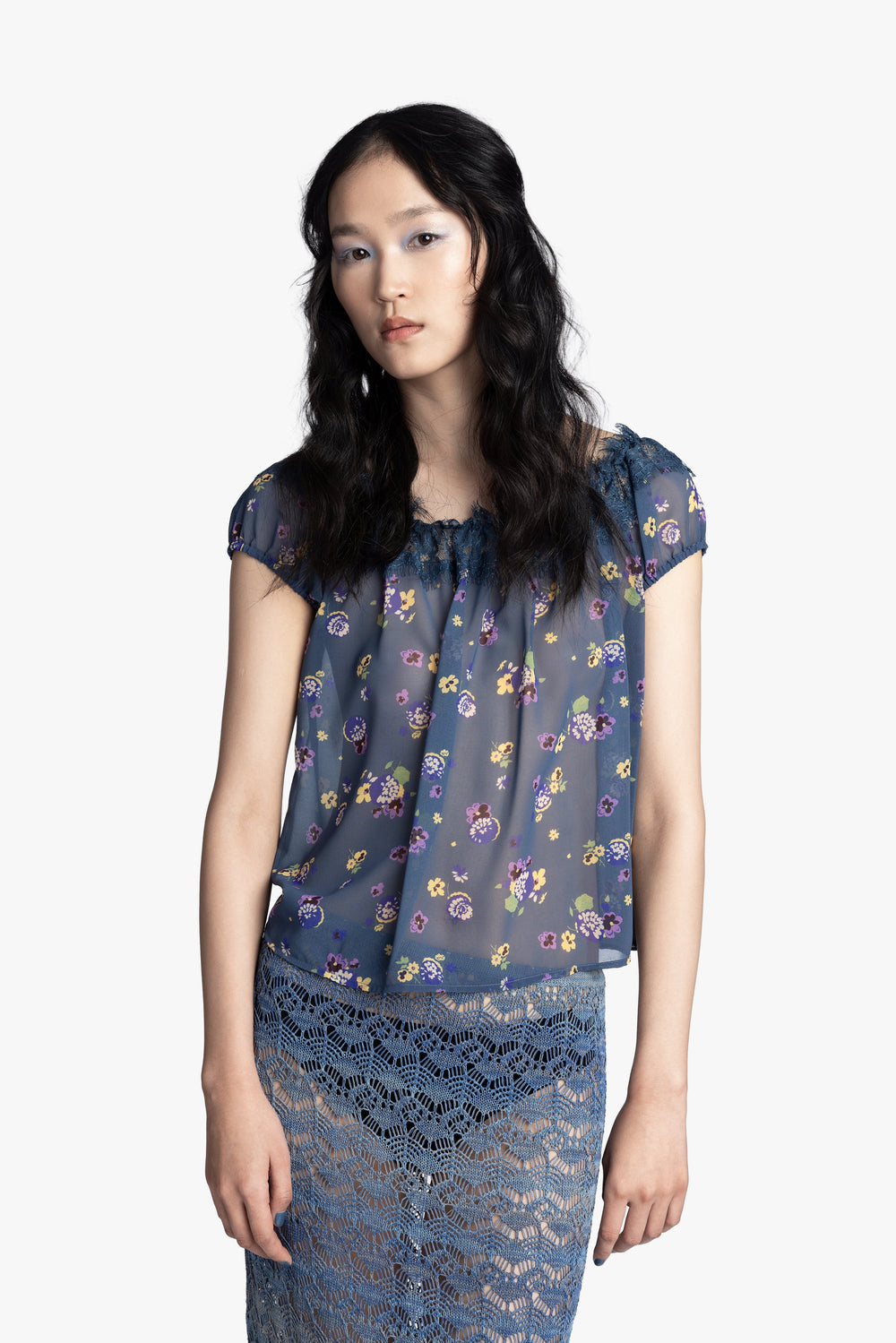 Night Blooming Chiffon Top - Anna Sui Sale