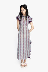 Ombre Ribbons Cotton Ruffle Dress - Anna Sui Sale