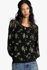 Bluebell Embroidered Chiffon Blouse - Anna Sui Discount