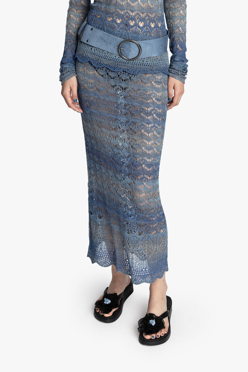 Ombre Space Dye Crochet Skirt - Twilight - Anna Sui Online