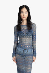 Ombre Space Dye Crochet Top - Twilight - Anna Sui US