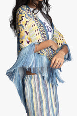 Pueblo Deco Border Fringe Shawl - Anna Sui US
