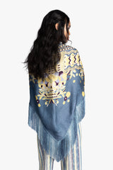 Pueblo Deco Border Fringe Shawl - Anna Sui US