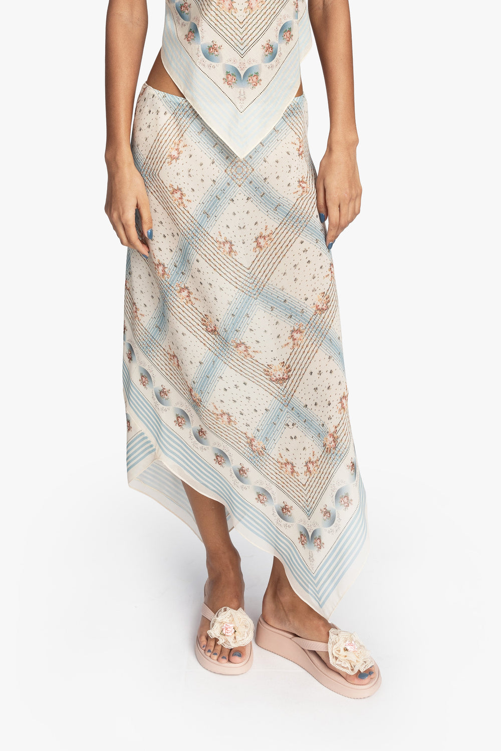Heritage Scarf Print Chiffon Skirt - Anna Sui Discount