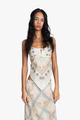 Heritage Scarf Print Apron Top - Anna Sui US