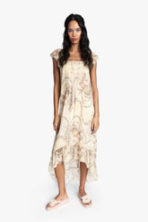Spirit Bloom Chiffon Ruffle Dress - Anna Sui Online