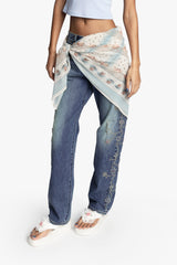 Heritage Scarf Print Chiffon Square Scarf - Anna Sui Outlet