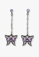 Dark Romance Butterfly Earrings - Gunmetal - Anna Sui US