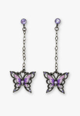 Dark Romance Butterfly Earrings - Gunmetal - Anna Sui US
