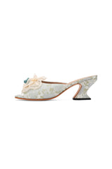 John Fluevog x Anna Sui Brocade Mules- Sky Blue - Anna Sui Online