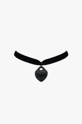 Large Retrolite Heart Velvet Choker - Anna Sui Sale