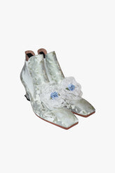 John Fluevog x Anna Sui Brocade Boots- Sky Blue (Sample) - Anna Sui US