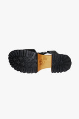 John Fluevog x Anna Sui Clog Sandals - Black and Wood (Sample) - Anna Sui Sale