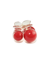 Jumbo Cherry Jaw Clip Red - Clear - Anna Sui Discount