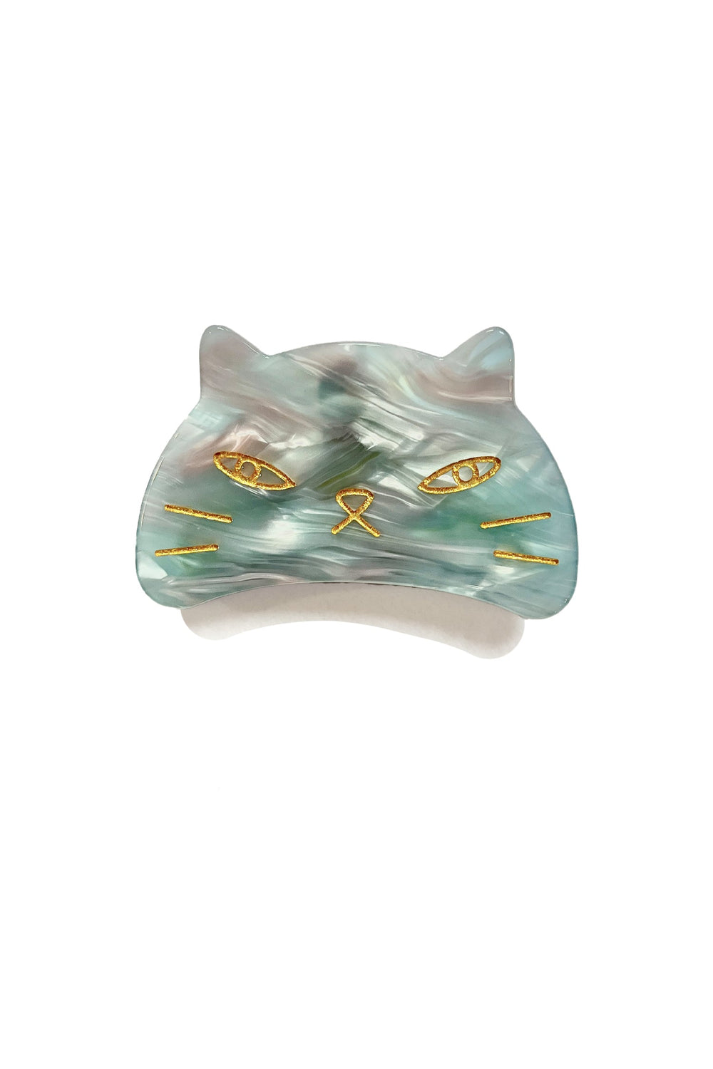Etched Large Cat Jaw Clip Sky Blue - Anna Sui Discount