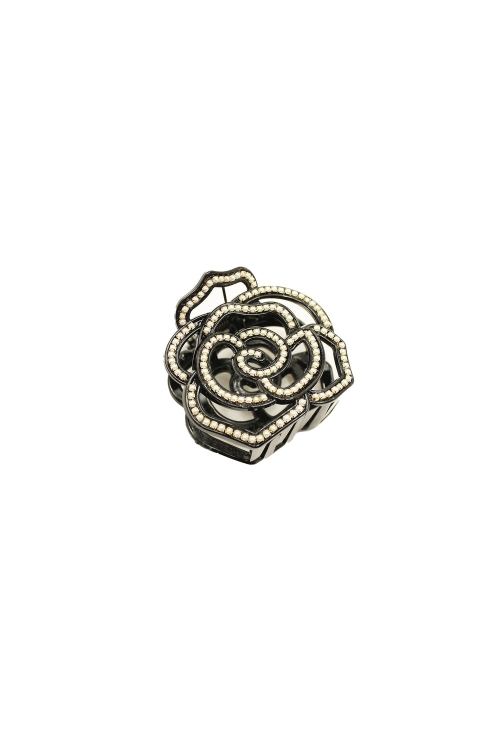 Large Vera Cut Out Flower Jaw Clip - Black - Anna Sui US