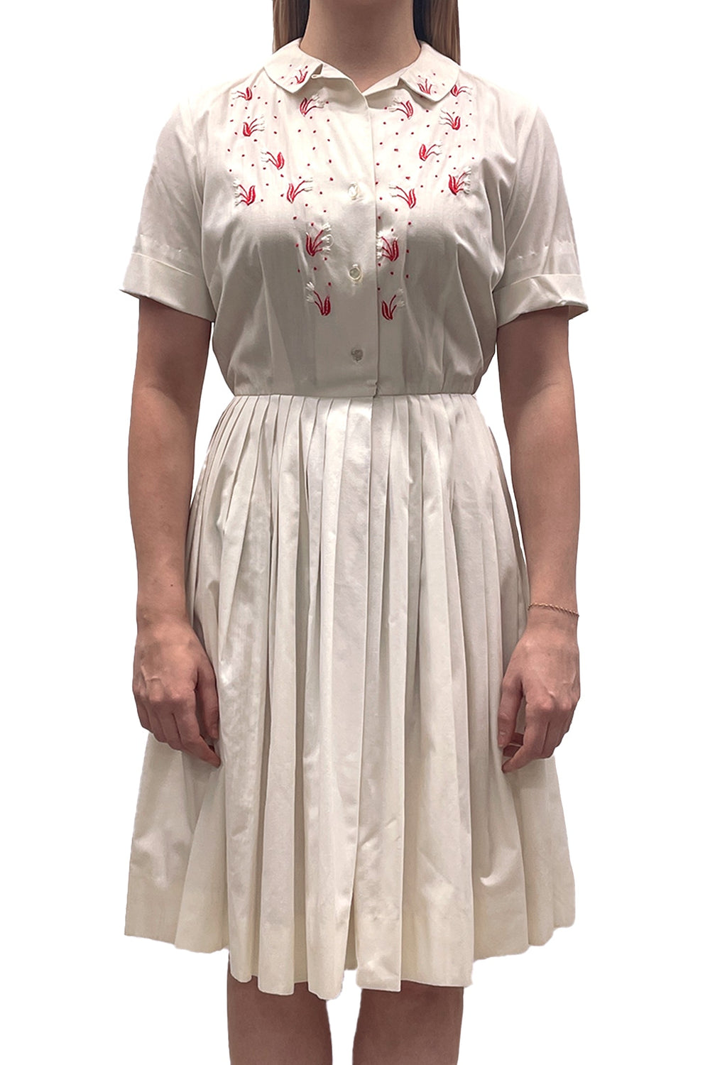 Vintage Peck + Peck Collared A-line Pleated Dress - Anna Sui US