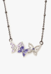 Bejeweled Butterfly Necklace - Violet Gunmetal - Anna Sui Sale