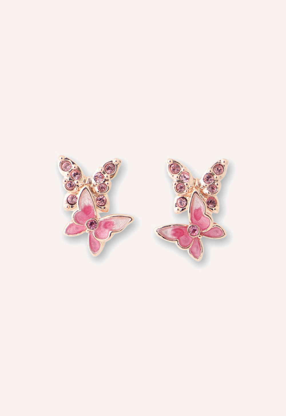 Bejeweled Butterfly Stud Earrings - Pink - Anna Sui Outlet