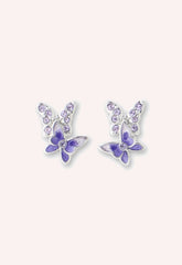 Bejeweled Butterfly Stud Earrings - Violet - Anna Sui US