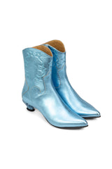 John Fluevog Western Boot - Metallic Blue - Anna Sui Outlet