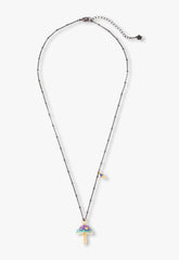 Fairytale Mushroom Necklace - Gunmetal - Anna Sui Online