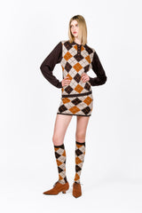 Argyle Knitwear Skirt - Anna Sui Outlet