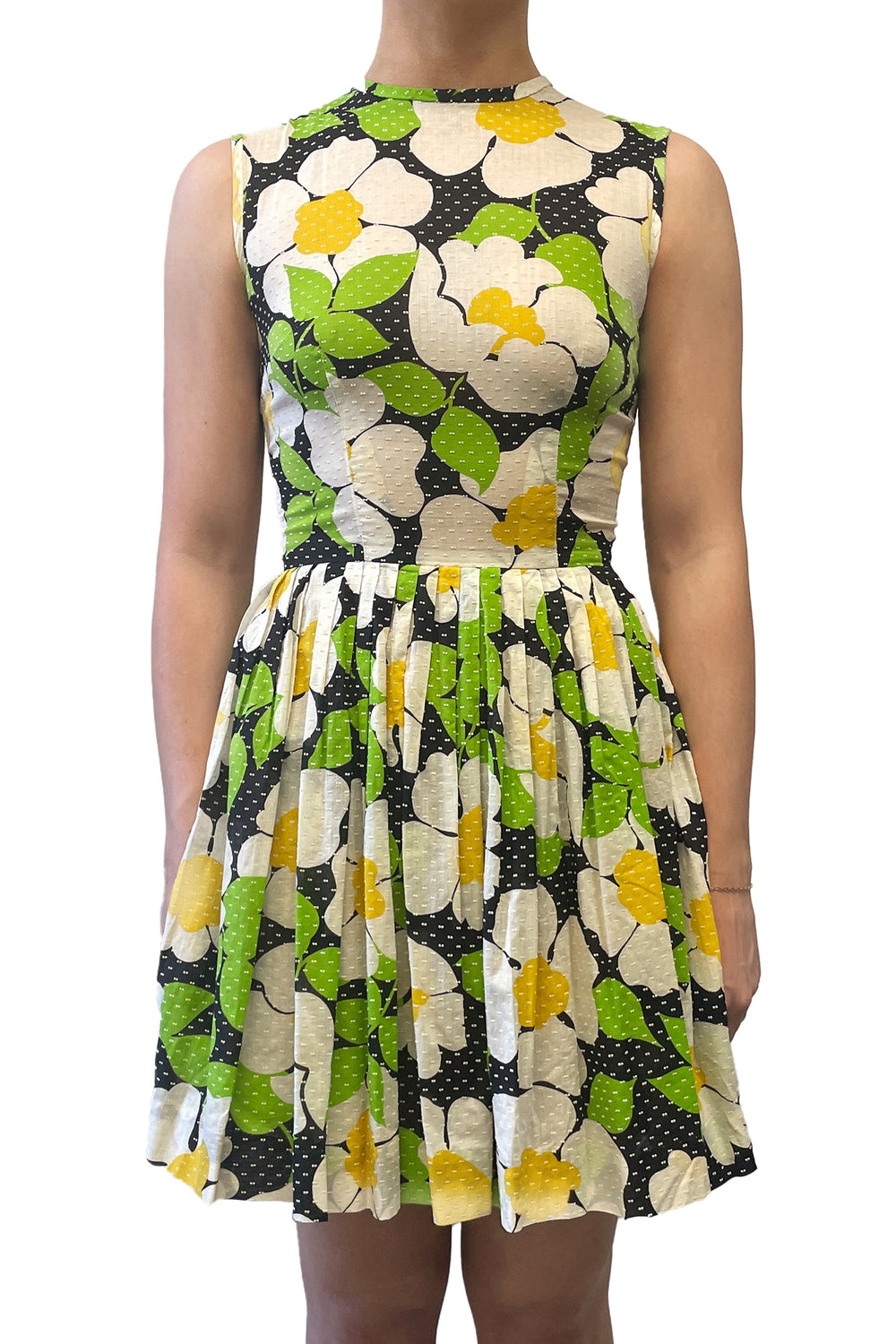 Vintage Sixties Vicky Vaughn Dotted Floral Dress - Anna Sui Discount