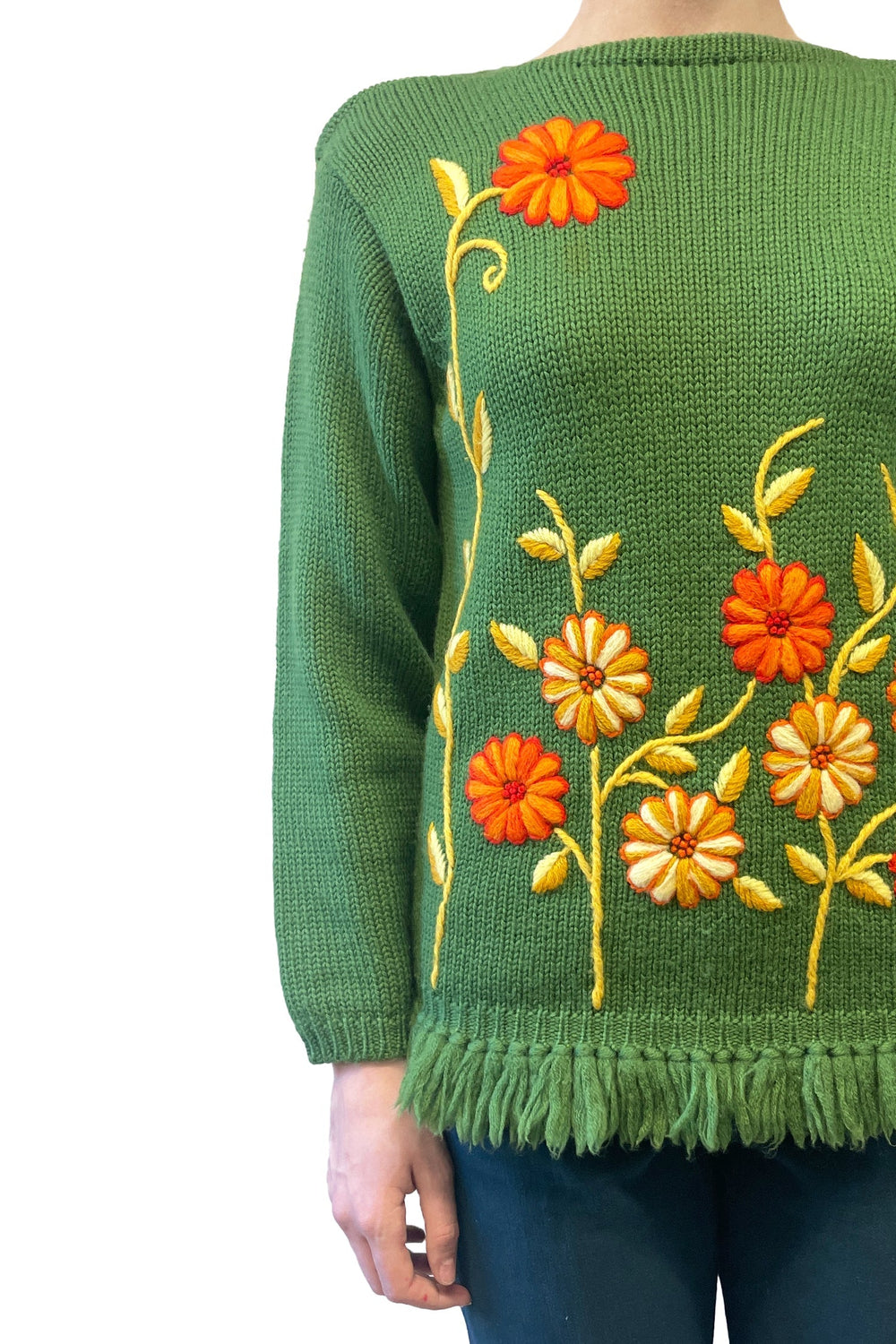 Vintage Embroidered Floral Sweater - Anna Sui Online