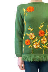 Vintage Embroidered Floral Sweater - Anna Sui Online