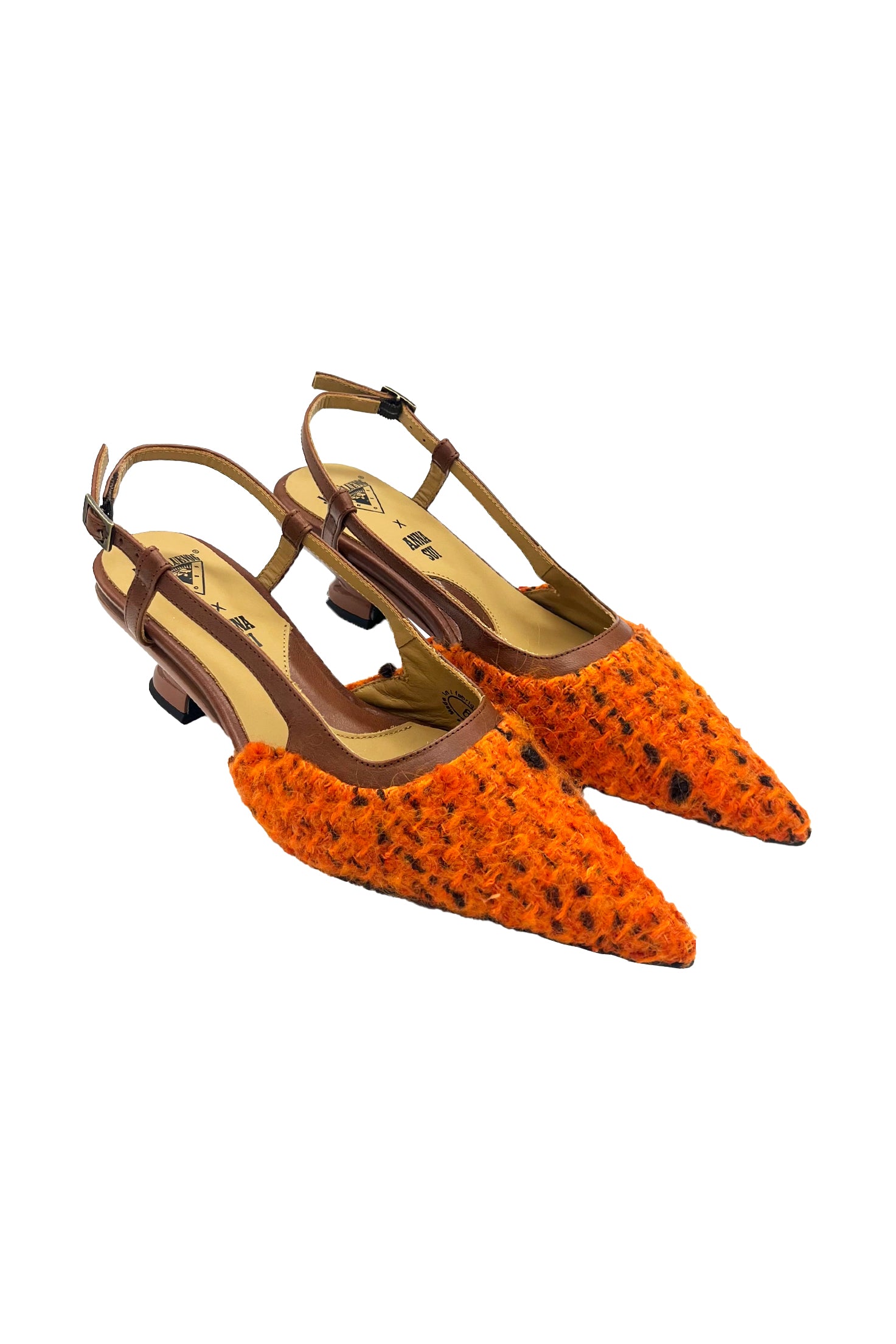 John Fluevog x Anna Sui Marmalade Tweed Slingback - Anna Sui Discount