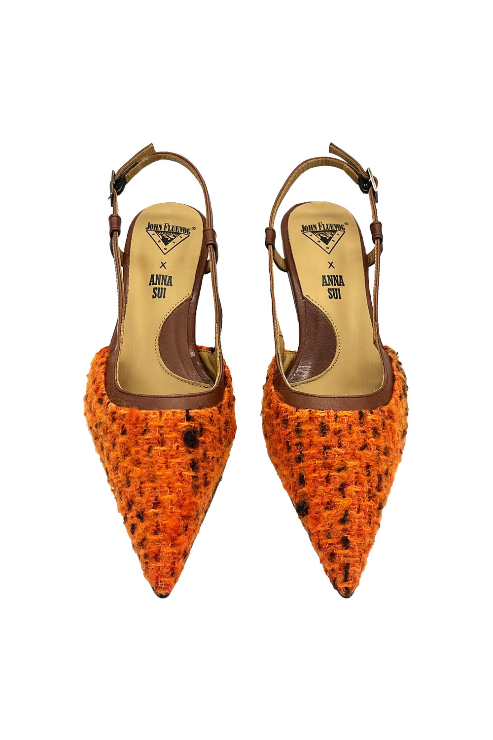 John Fluevog x Anna Sui Marmalade Tweed Slingback - Anna Sui Discount