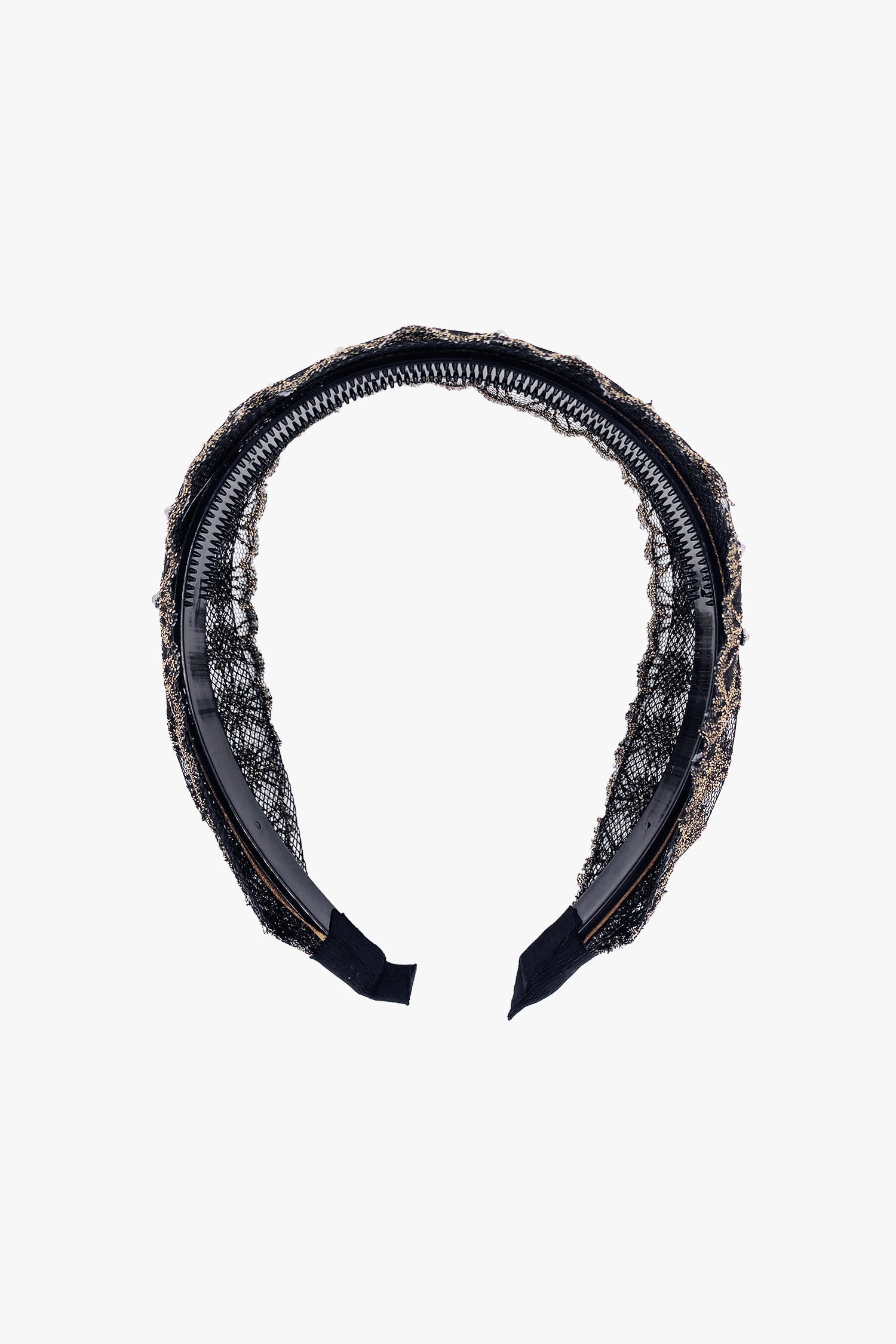 Lacey Embroidered Crystal Headband - Gold - Anna Sui Sale