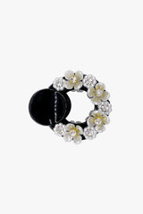 Round Cutout Flower Embroidered Jaw Clip - Anna Sui Sale
