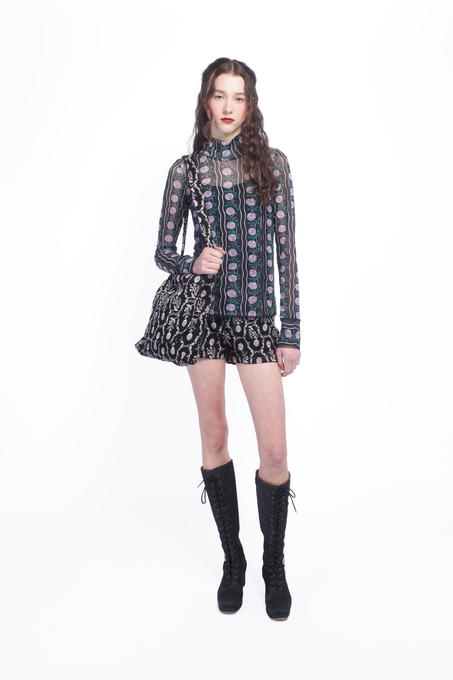 Sleeping Beauty Embroidered Faux Suede Shorts - Anna Sui Online