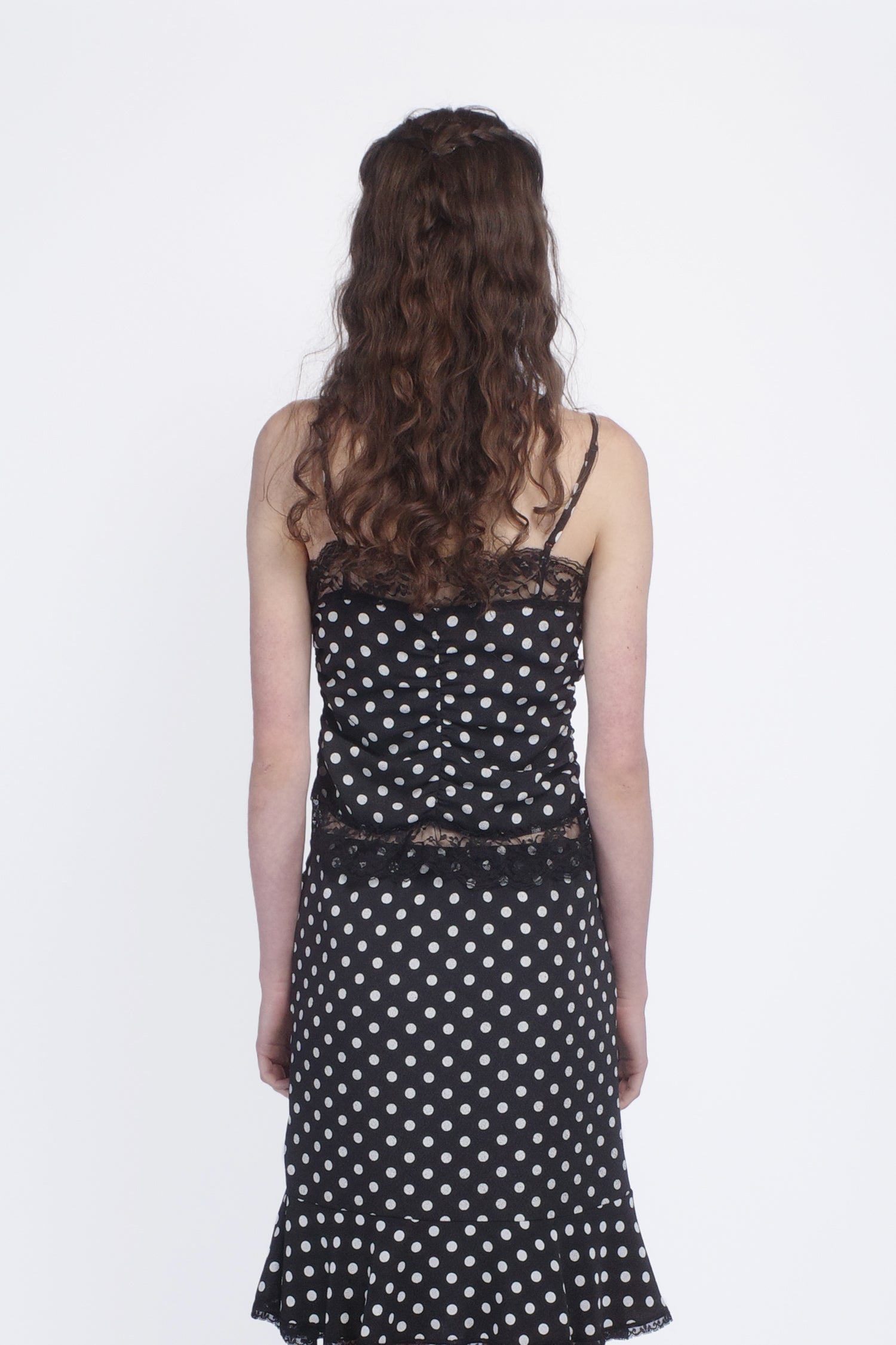 Polka Dot Ruched Lace Camisole - Anna Sui Outlet