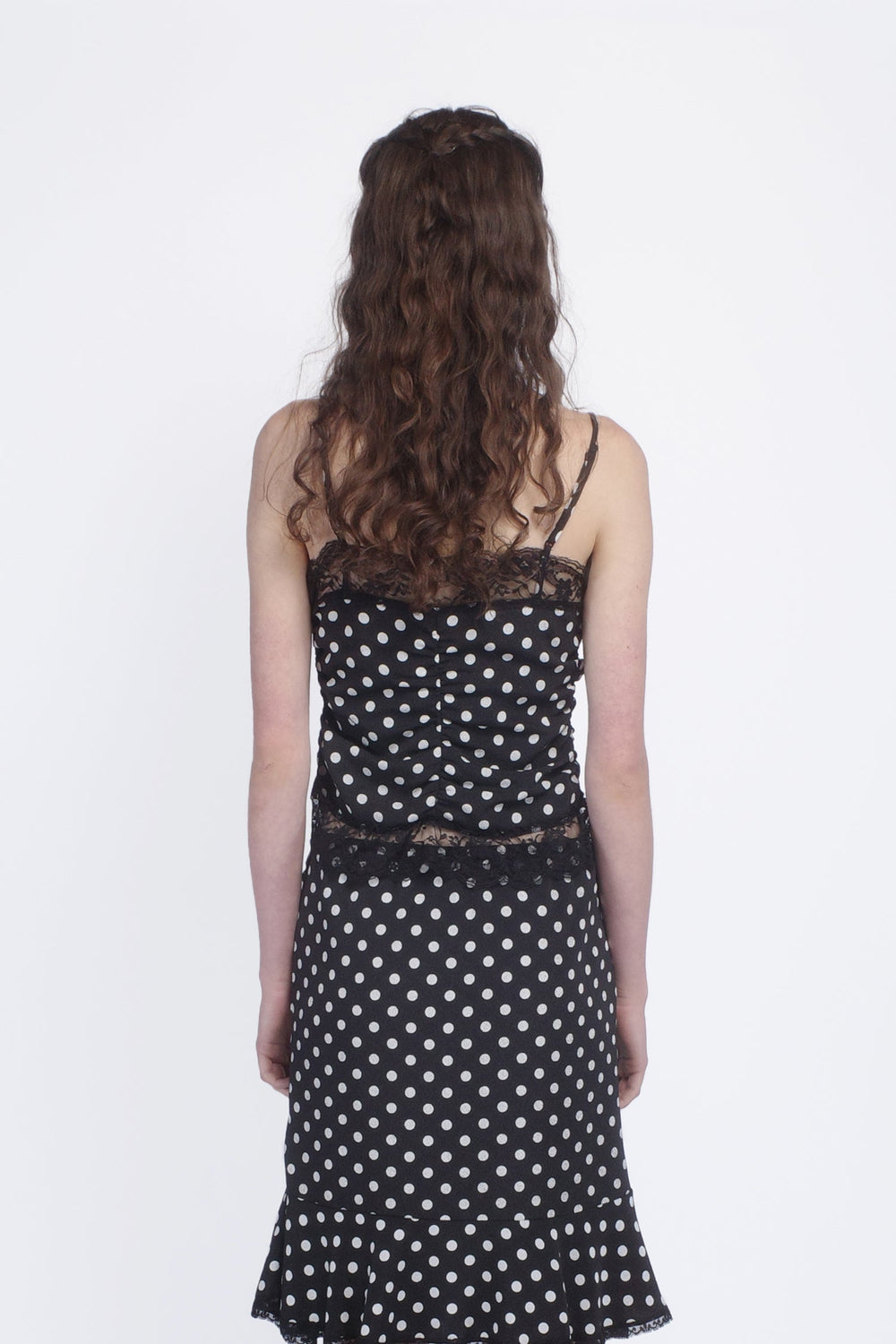 Polka Dot Ruched Lace Camisole - Anna Sui Outlet
