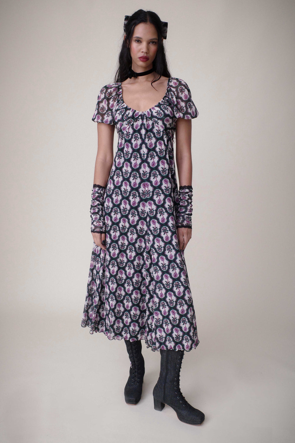 Sleeping Beauty Mesh Bow Dress - Anna Sui Online