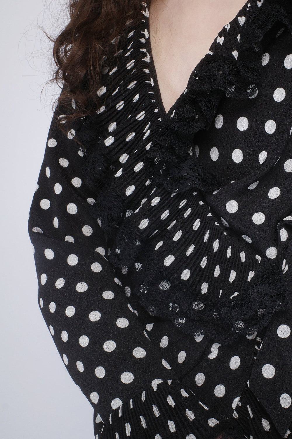 Polka Dot Pleated Wrap Dress - Anna Sui US