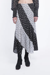 Ditsy Dot Chiffon Contrast Flowy Skirt - Anna Sui US