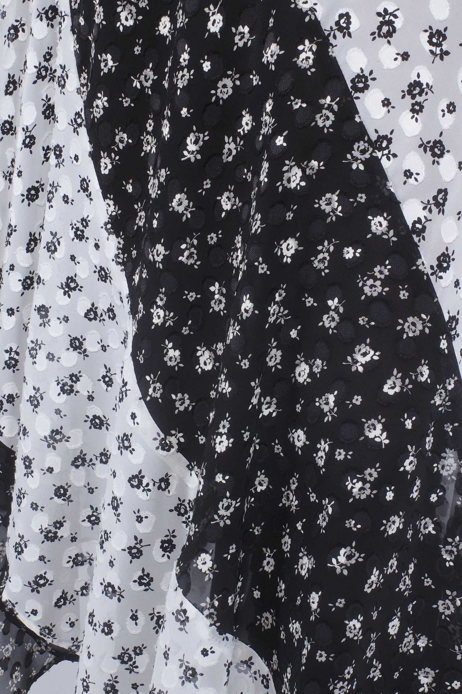 Ditsy Dot Chiffon Contrast Flowy Skirt - Anna Sui US