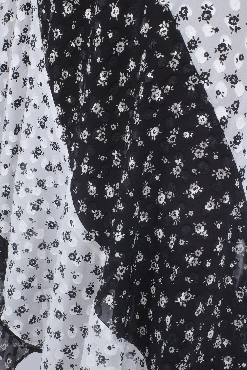 Ditsy Dot Chiffon Contrast Flowy Skirt - Anna Sui US