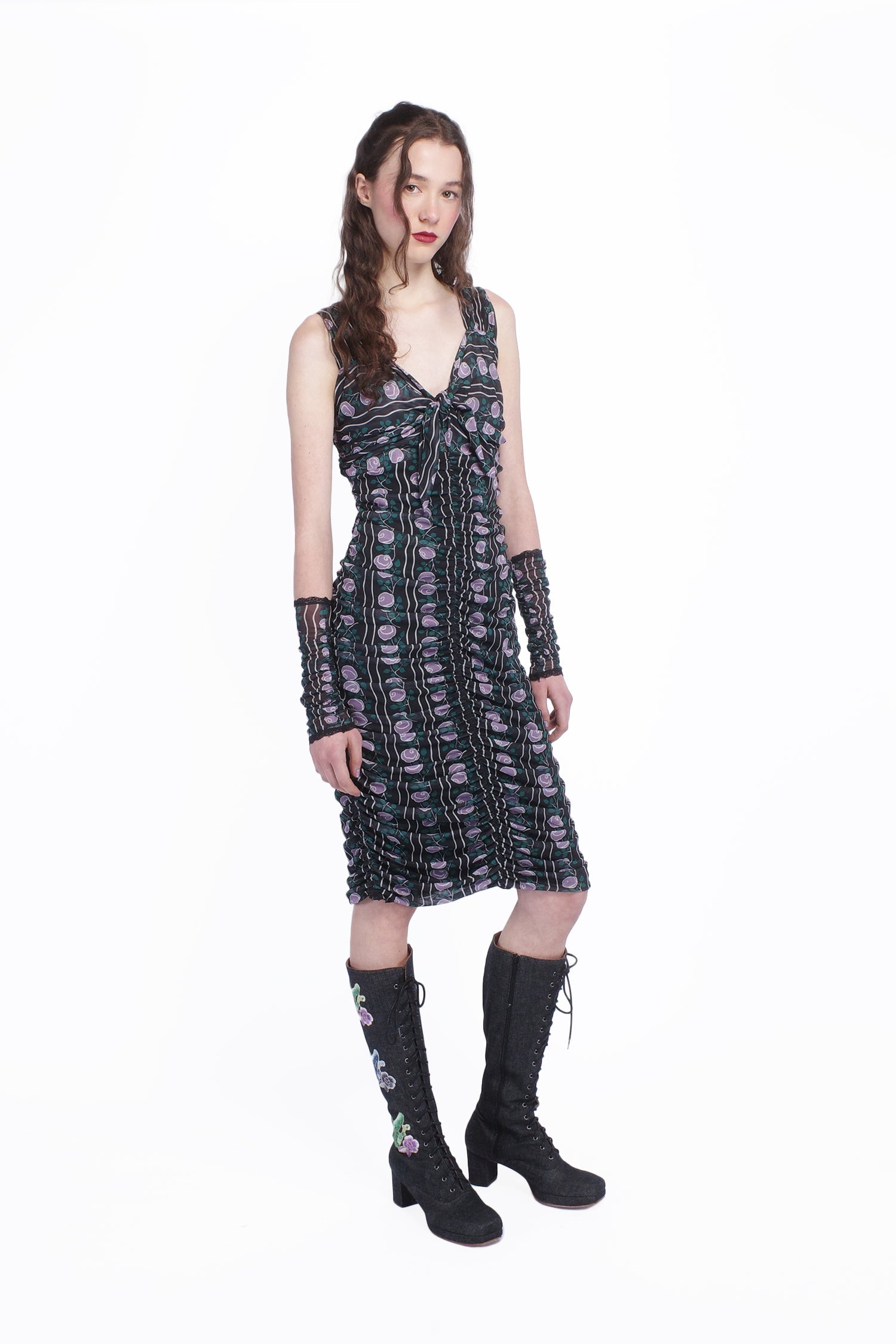 Rosetti Mesh Ruched Tie Dress - Anna Sui Discount