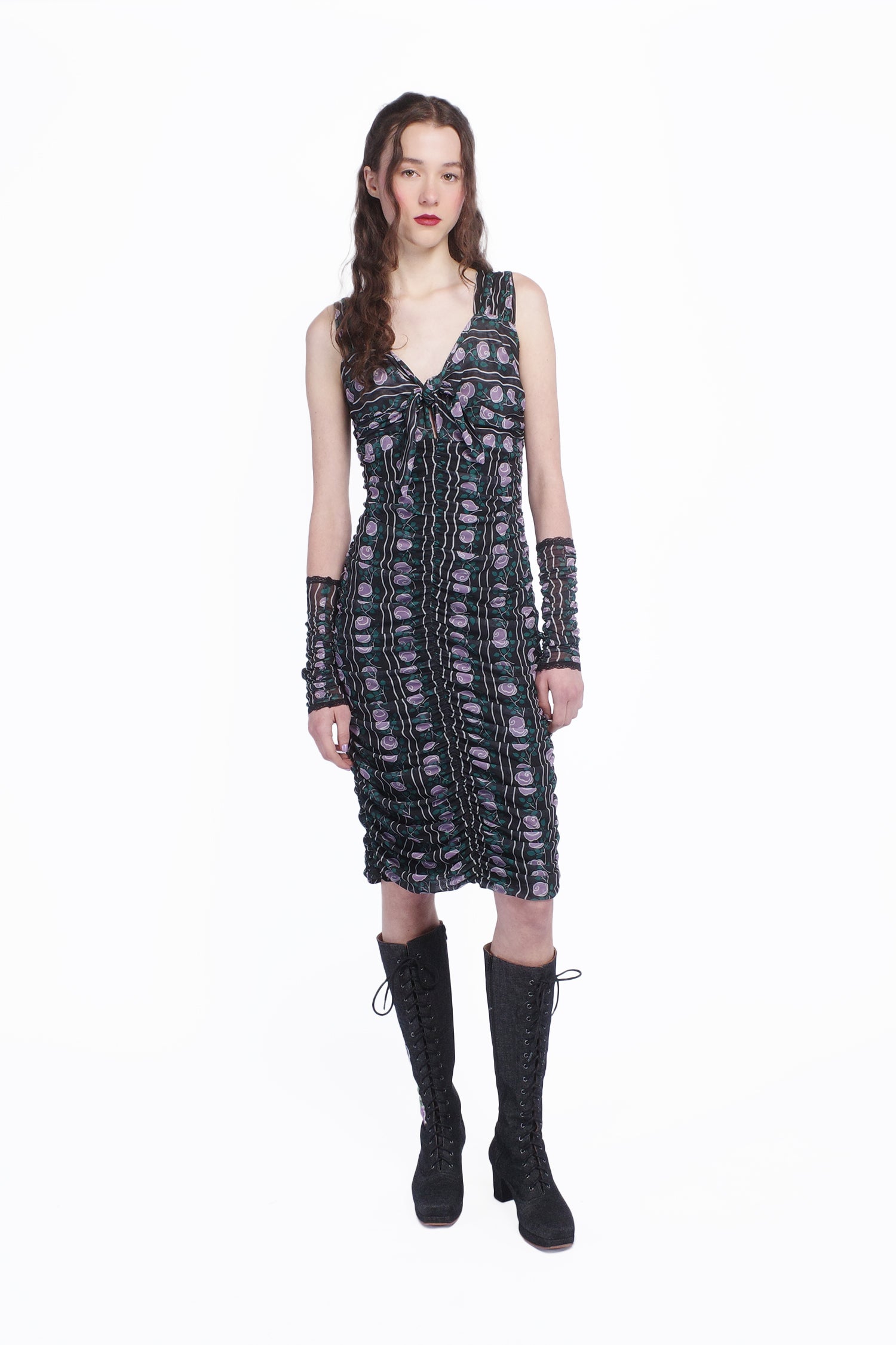 Rosetti Mesh Ruched Tie Dress - Anna Sui Discount