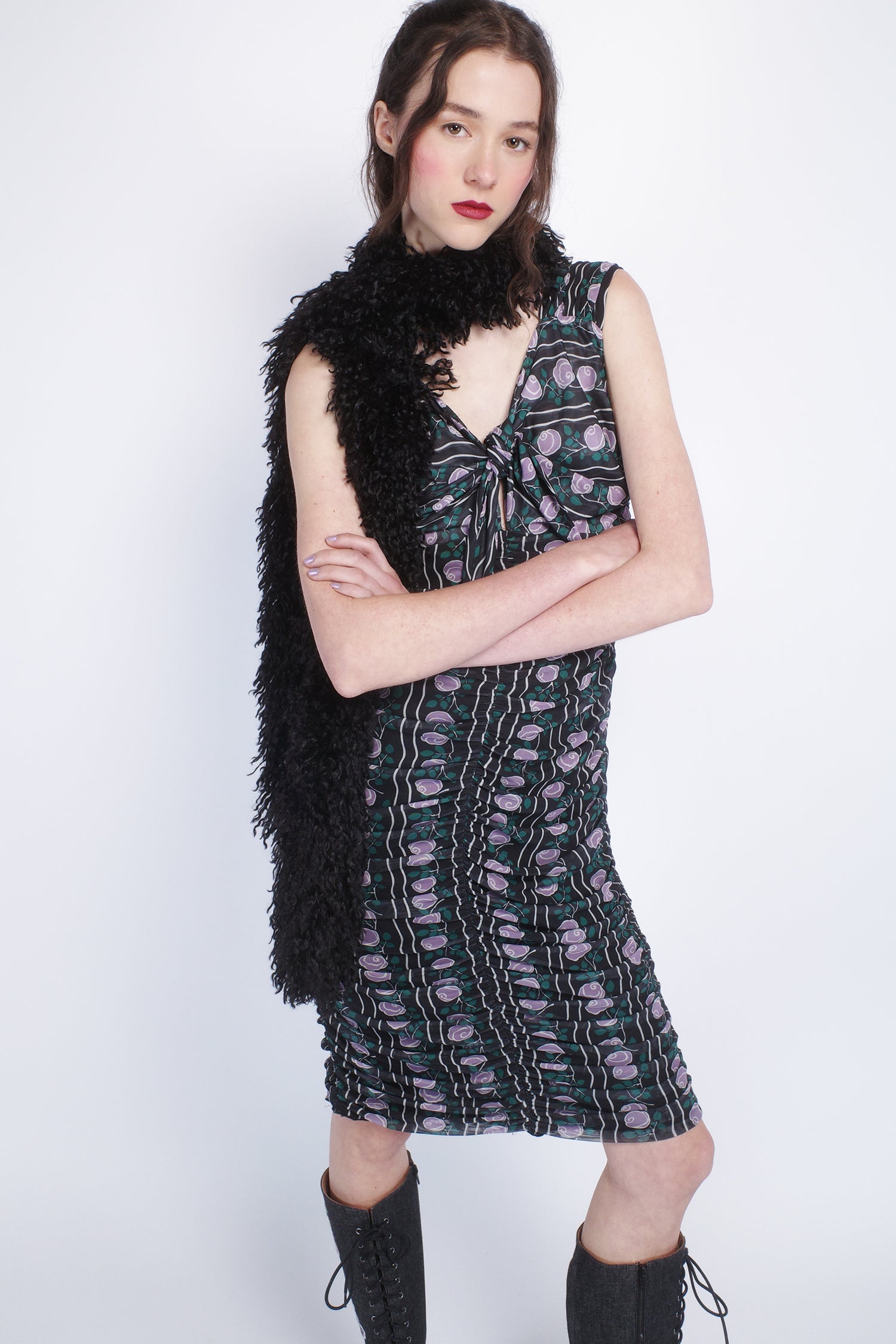 Rosetti Mesh Ruched Tie Dress - Anna Sui Discount