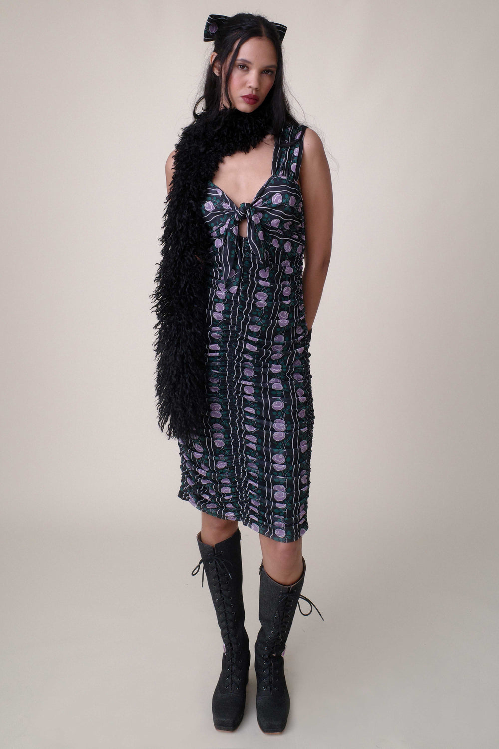 Rosetti Mesh Ruched Tie Dress - Anna Sui Discount