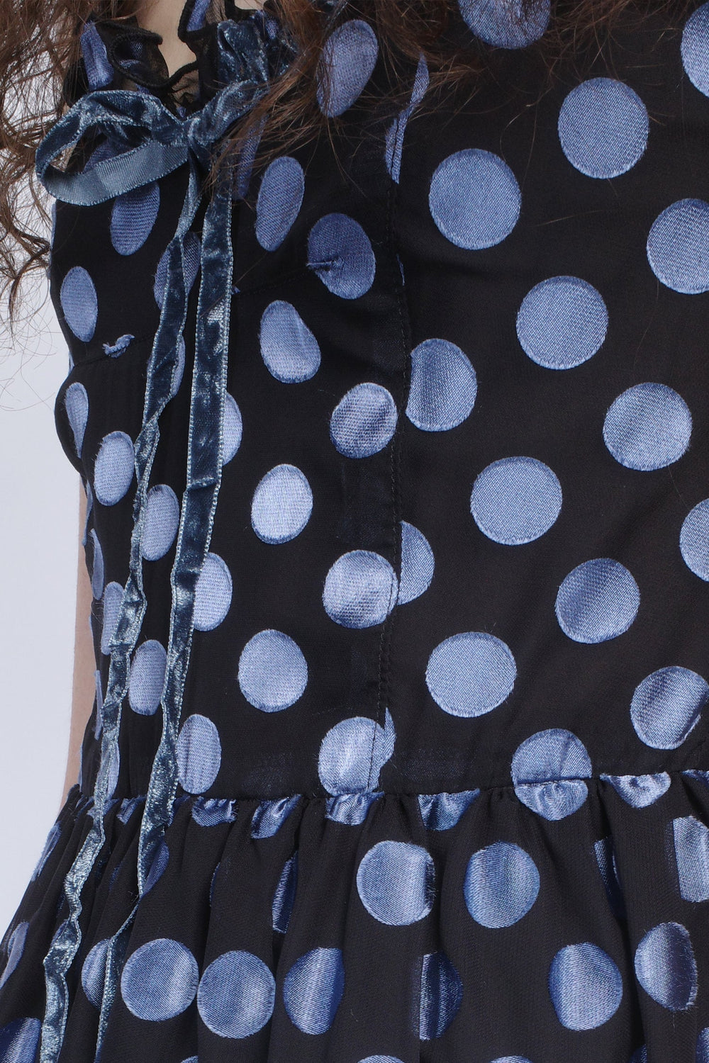 Dot Chiffon Ruffle Mini Dress - Anna Sui Discount