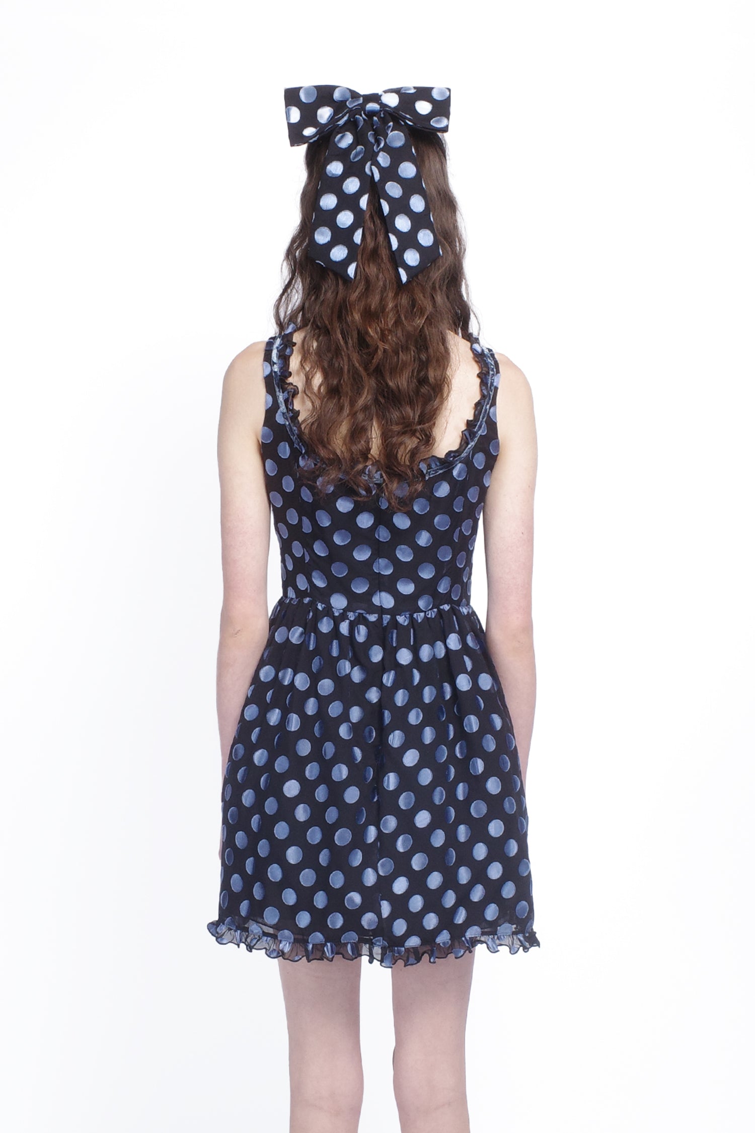 Dot Chiffon Ruffle Mini Dress - Anna Sui Discount