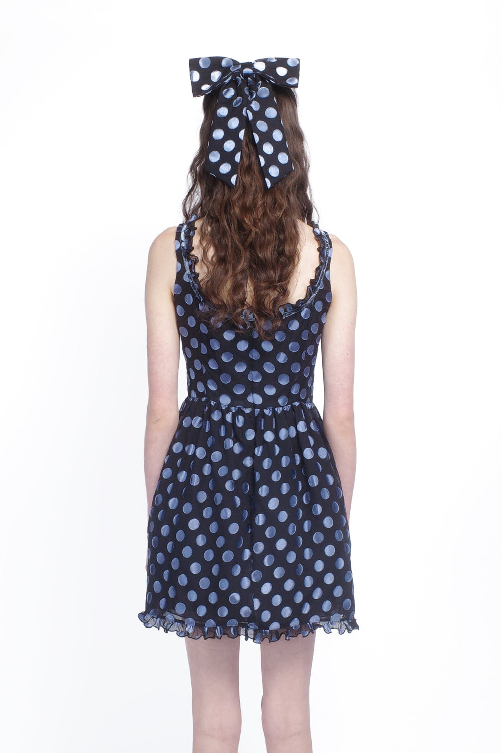 Dot Chiffon Ruffle Mini Dress - Anna Sui Discount